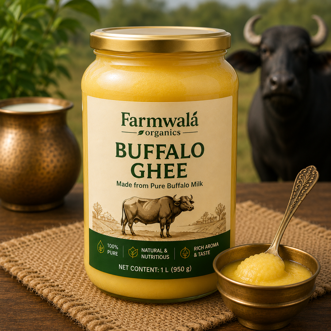 Image of Jar Containing buffalo Ghee 1L