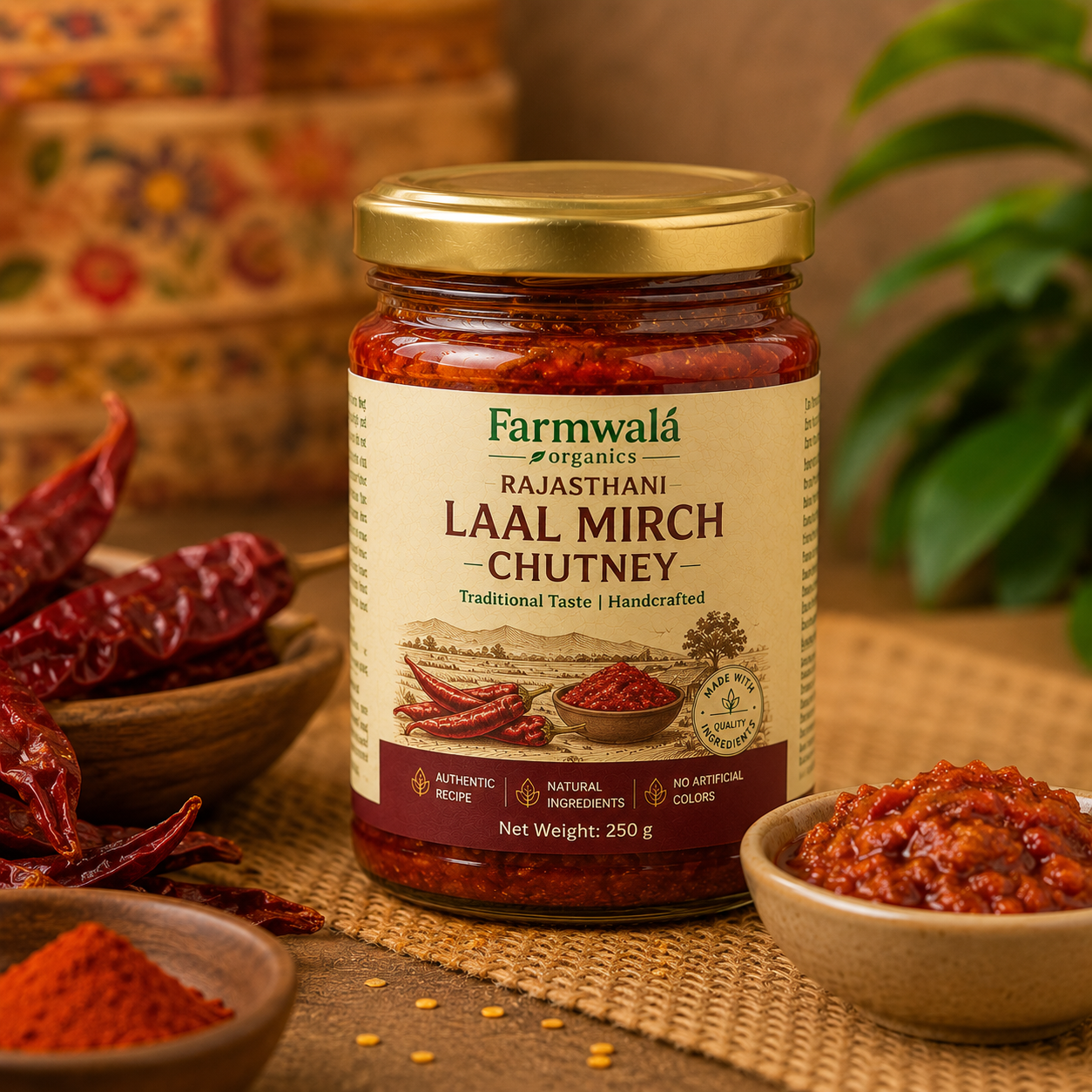 Image of Jar containing Rajasthani Laal Mirch Chutney